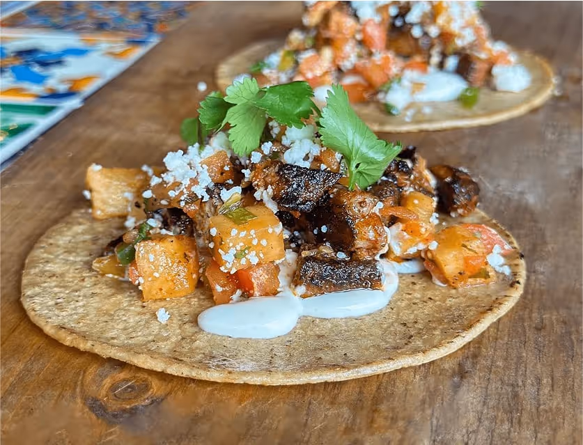 two fresh tacos